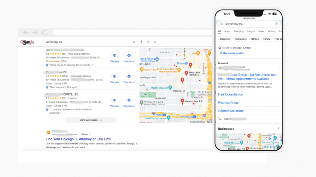 Seo for Law firms Google maps