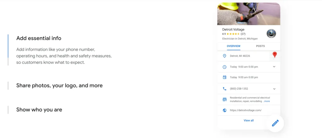 Google business profile Set up - Screenshot