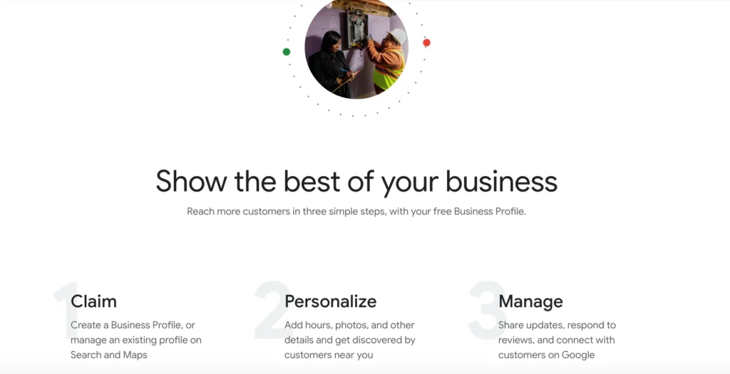 Google business profile perks - screenshot