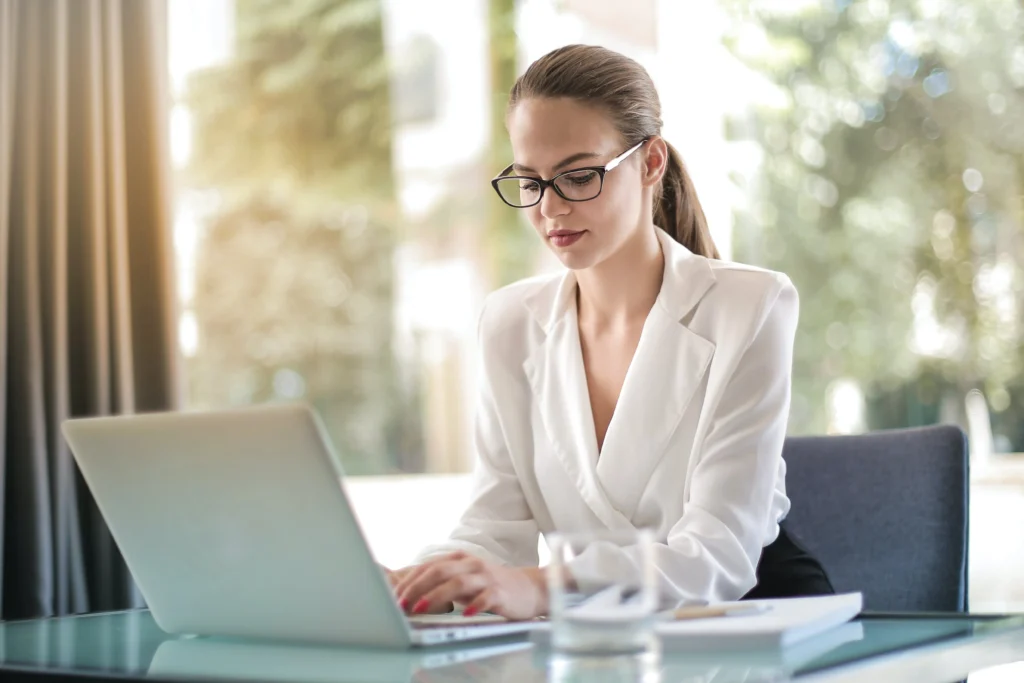 Female lawyer writing legal content