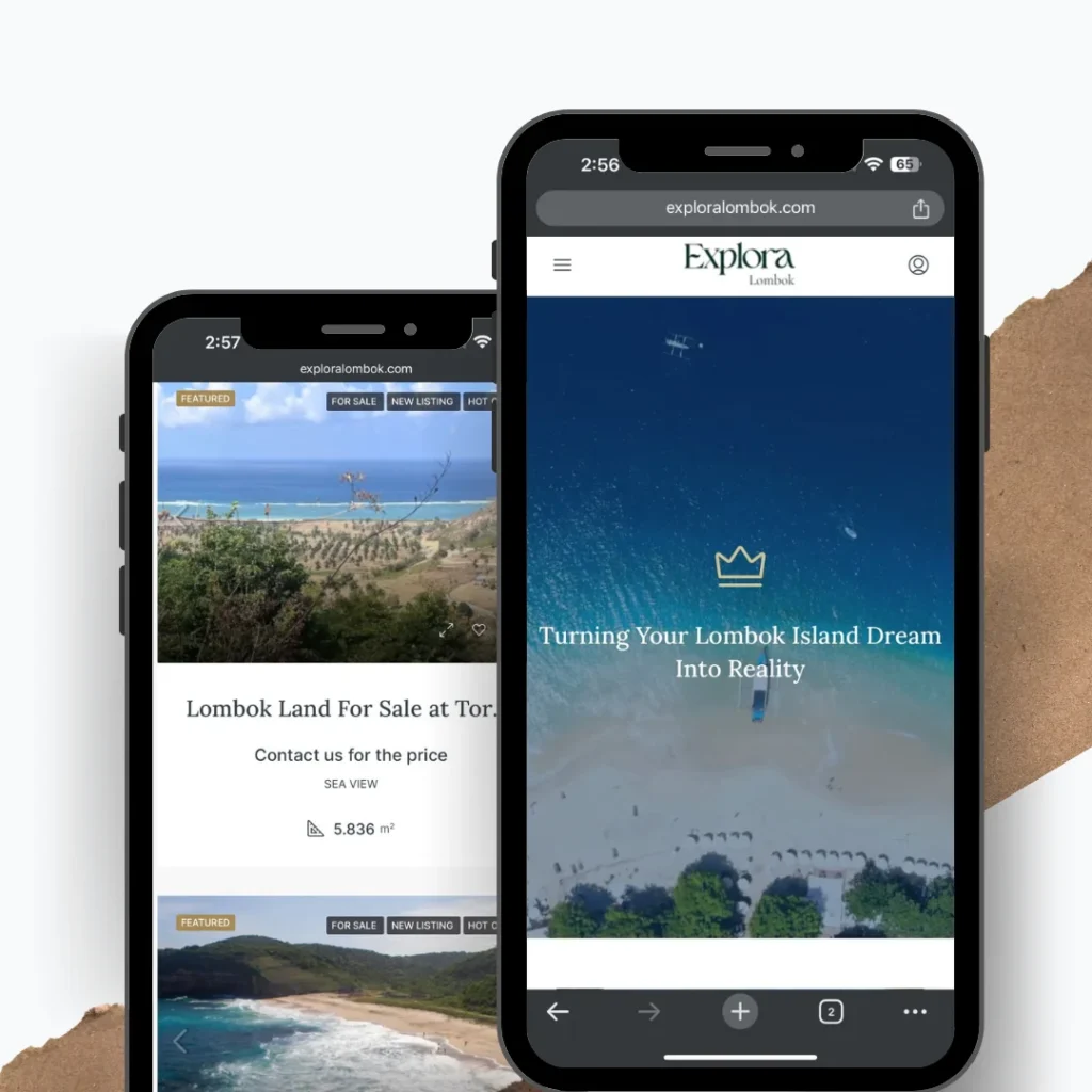 Explora lombok website mobile